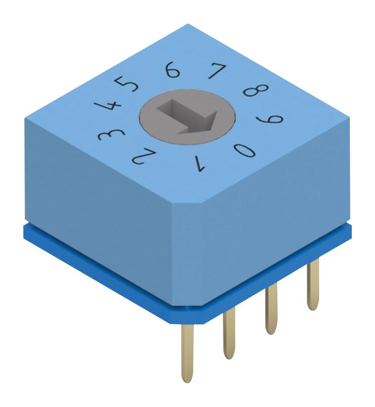 WURTH ELEKTRONIK 428517310916 Rotary Coded Switch, IP67, WS-ROTV Series, Through Hole, 16 Position, 42 VDC, Hexadecimal, 150 mA