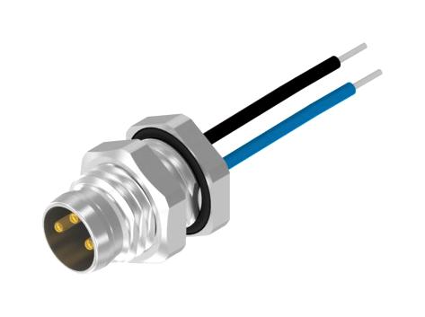 AMPHENOL CONEC 42-01035 Sensor Cable, A Coded, M8 Plug, Free End, 4 Positions, 200 mm, 7.9 "