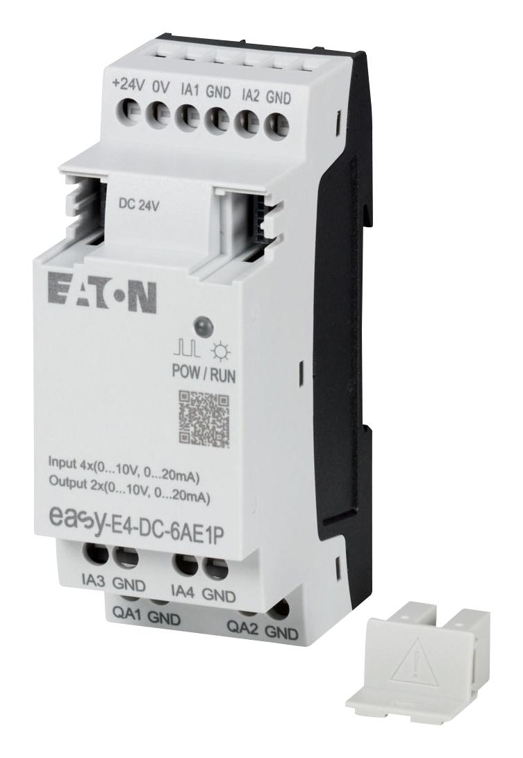 EATON MOELLER EASY-E4-DC-6AE1P I/O Expansion, 4 Input, 2 Output, 20.4 to 28.8 VDC, IP20, easyE4 Series