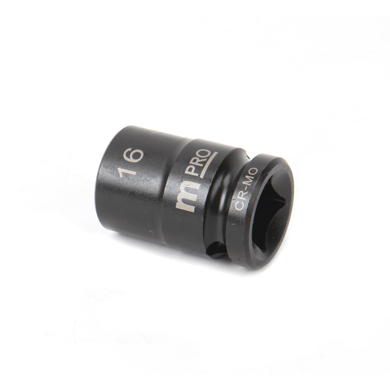 MULTICOMP PRO MP12-CRMO16 Socket, Hex, 16 mm x 38 mm, 1/2" Drive Size, Chromium Molybdenum Steel, DIN3121, Auto Repair