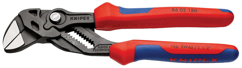 KNIPEX 86 02 180 Plier Wrench, Water Pump, 180mm OAL, 35mm Jaw Opening