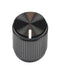 VISHAY ACCKMR1316NLT14 Knob, Round Shaft, 6.35 mm, Aluminium, Round with Top Indicator Line, 13 mm, ACCK Series