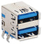 MOLEX 48406-0003 USB Stacked Connector, USB Type A, USB 3.0, 9 Ways, Right Angle, Copper Alloy