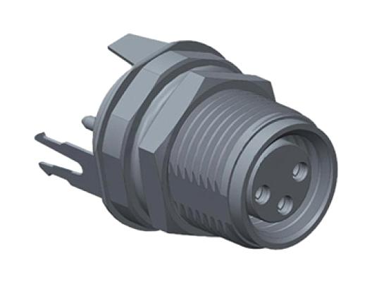 AMPHENOL LTW M8S-03PFFP-SF8001 Sensor Connector, M Series, M8, Female, 3 Positions, Solder Socket, Straight Panel PCB Mount