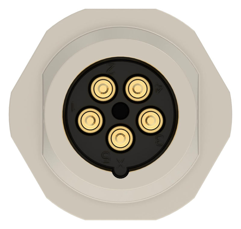 TE CONNECTIVITY T4041417051-001 Sensor Connector, M8, Female, 5 Positions, PCB Socket, Straight Panel Mount