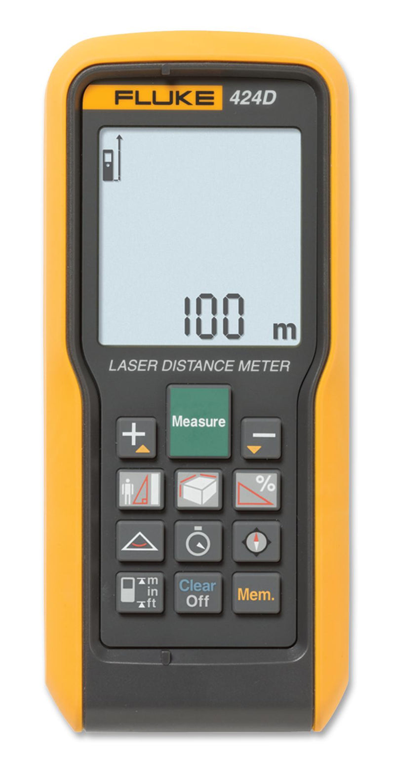 FLUKE FLUKE 424D Laser Distance Meter, 100m (330ft), &plusmn; 1mm (&plusmn; 0.04"), LCD, Class 2, IP54, 2 x AAA