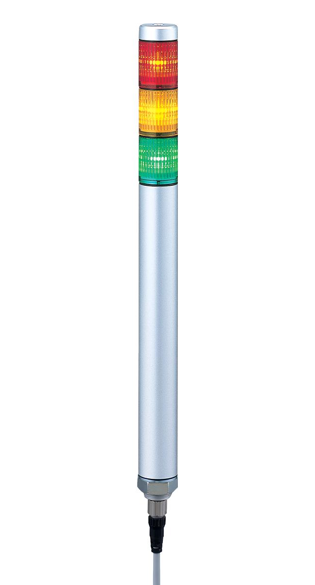 PATLITE MP-302C-RYG Signal Tower, 3 Tier, Amber, Green, Red, 4 Pin M12 Connector, 24VDC, IP65