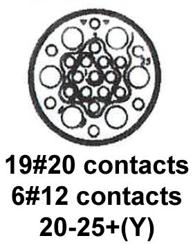 CINCH CONNECTIVITY SOLUTIONS C48-16R20Y25S-406 Circular Connector, C48 Series, MIL-DTL-26500 Series, Straight Plug, 25 Contacts