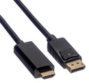 ROLINE 11.04.5788 Audio / Video Cable Assembly, DisplayPort Plug, HDMI Plug, 16.4 ft, 5 m, Black