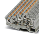 PHOENIX CONTACT 3012300 DIN Rail Mount Terminal Block, 8 Ways, 26 AWG, 12 AWG, 2.5 mm&sup2;, Push In, 10 A