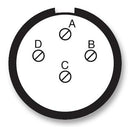 AMPHENOL SOCAPEX D38999/26WC4BA Circular Connector, MIL-DTL-38999 Series III, DS38999/26 Series, Straight Plug, 4 Contacts