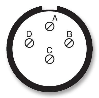 AMPHENOL SOCAPEX D38999/26WC4BA Circular Connector, MIL-DTL-38999 Series III, DS38999/26 Series, Straight Plug, 4 Contacts