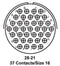 AMPHENOL INDUSTRIAL GTCL030-28-21SW Circular Connector, GTC Series, MIL-DTL-5015 Series, Wall Mount Receptacle, 37 Contacts