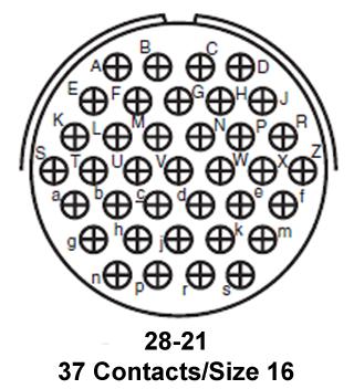 AMPHENOL INDUSTRIAL GTCL030-28-21SW Circular Connector, GTC Series, MIL-DTL-5015 Series, Wall Mount Receptacle, 37 Contacts