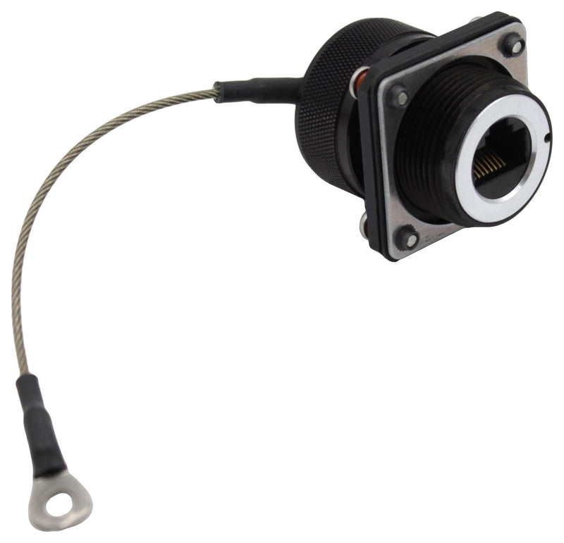 BULGIN LIMITED PXM06276FANBKUS In-Line Adapter, Cat6a, Flange, w/ Cap, Adapter, In-Line, RJ45, RJ45, Ethernet Buccaneer 600 Series