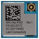 LAIRD CONNECTIVITY 453-00172C Bluetooth Module, BLE 5.0 + EDR, 1 Mbps, -93.5 dBm, 2.6 to 3.3 V, -40 &deg;C to 85 &deg;C, Vela IF820 Series