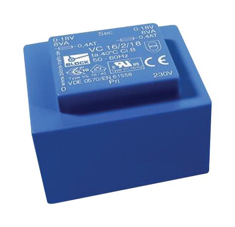 Block VC 16/1/9 VC 16/1/9 PCB Transformer Encapsulated Safety Isolating 230V 9V 16 VA 50Hz to 60Hz New