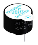 PUI AUDIO AI-1223-TWT-5V-2-R Transducer, Audio Indicator, 2.3kHz, 3 VDC to 7 VDC, Continuous, 85 dBA, 30mA, Through Hole