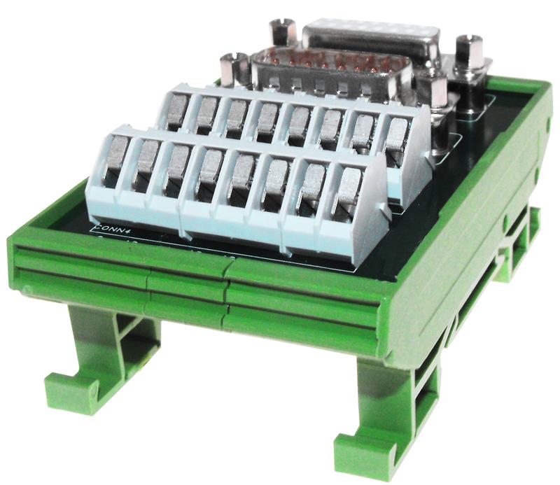 CAMDENBOSS CIM/15W-DMFS Terminal Block Interface, D Sub 15 Position Plug & D Sub 15 Position Receptacle