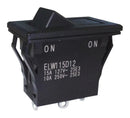 NIDEC COMPONENTS ELW115D12 Rocker Switch, Sealed, On-On, SPDT, Non Illuminated, Panel, Snap-In, Black, ELW Series