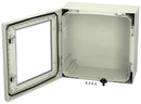 FIBOX ARCA 303021W NO MP Plastic Enclosure, 2-Point Lock, Cover w/Window, Multipurpose, Polycarbonate, 300 mm, 300 mm