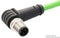 METZ CONNECT 142M1D90010 Sensor Cable, D-Code, Cat5e, 90&deg; M12 Plug, Free End, 4 Positions, 1 m, 3.28 ft