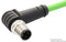 METZ CONNECT 142M2X90010 Sensor Cable, X-Code, Cat6a, 90&deg; M12 Plug, Free End, 8 Positions, 1 m, 3.28 ft