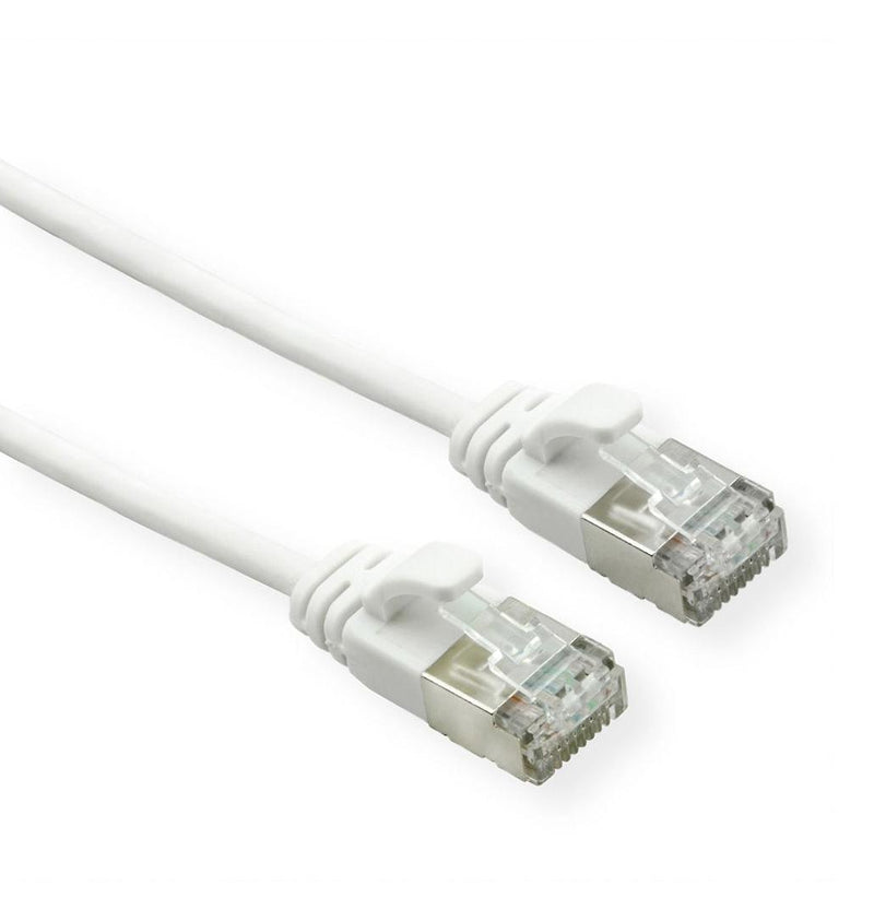 ROLINE 21.15.1701 Ethernet Cable, Cat6a, RJ45 Plug to RJ45 Plug, FUTP (Foiled Unshielded Twisted Pair), White, 1 m