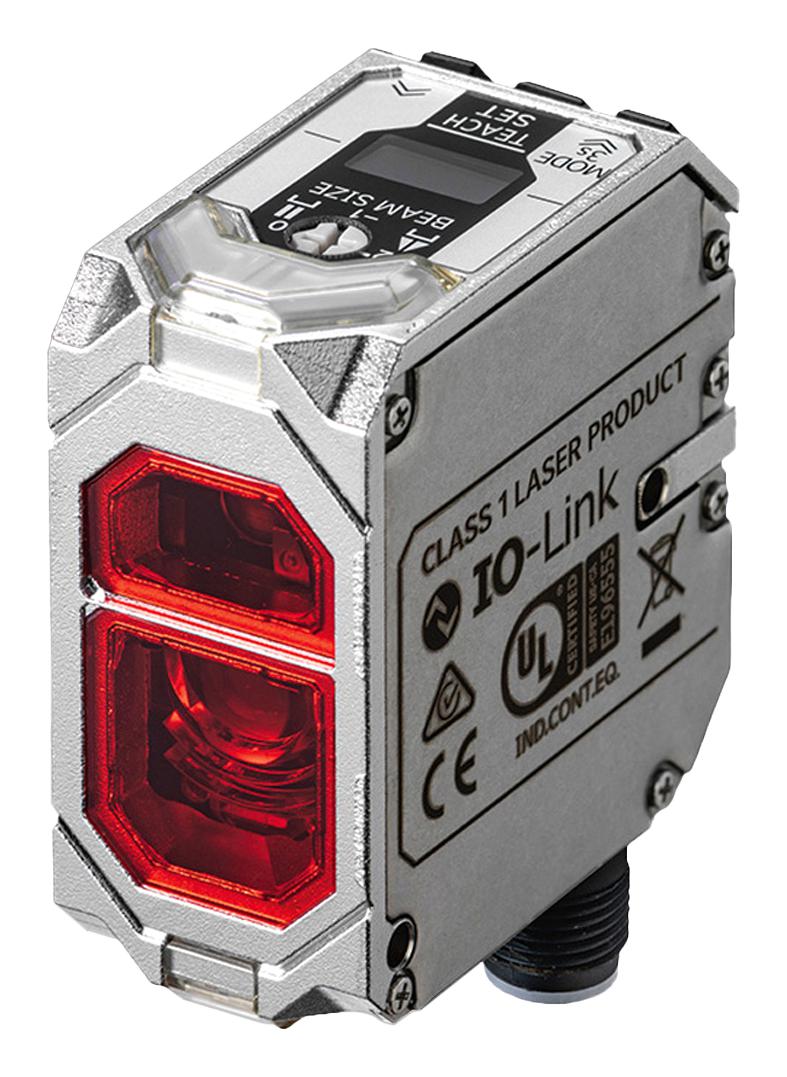 OMRON INDUSTRIAL AUTOMATION E3AS-HF6000SMT M1V Laser Sensor, 6m, TOF, Red Laser, PNP Open Collector/IO-Link, Spot Beam, 4 Pin M12 Connector