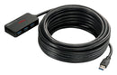 ROLINE 12.04.1098 USB Hub, 4 Port, USB 3.2 Gen 1, 5 Gbps, USB 3 Type A Male to USB 3 Type A Female, 10 m Cable, Black