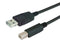 L-COM CAUZALB-05M USB Cable, Type A Plug to Type B Plug, 500 mm, 19.7 ft, USB 2.0, Black