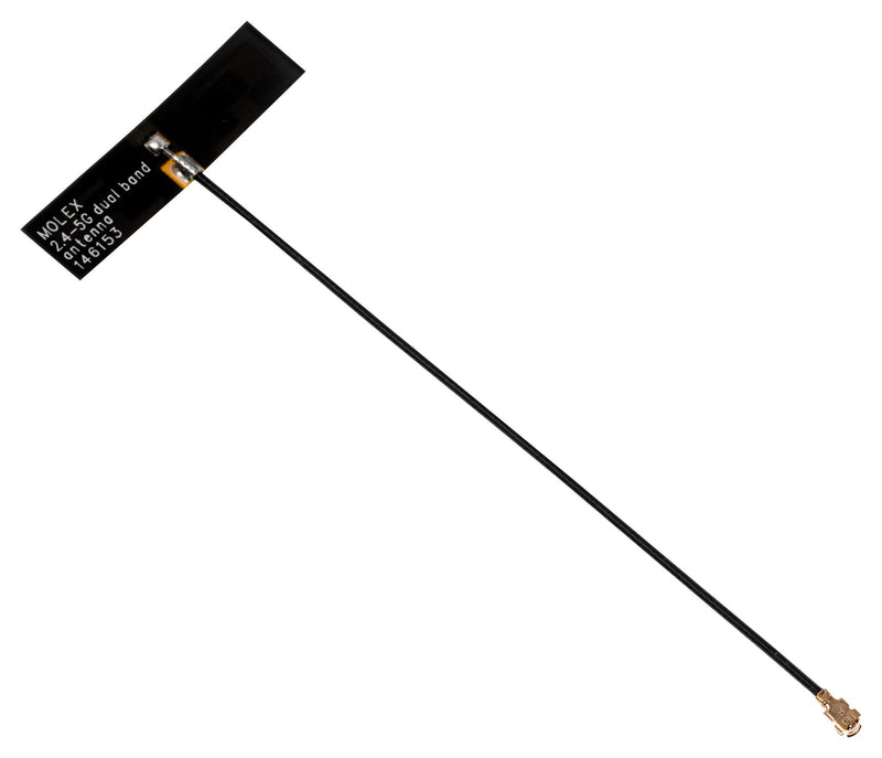 MOLEX 146153-0250 Antenna, WiFi, 4.9GHz to 5.93GHz, Linear, Adhesive
