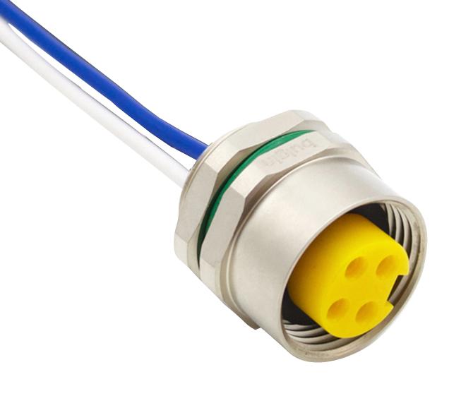 BULGIN LIMITED PXMBNI78FPF04AFLPG135002 Sensor Cable, 7/8" Receptacle, Free End, 4 Positions, 200 mm, 7.9 ", Buccaneer 7/8" Series
