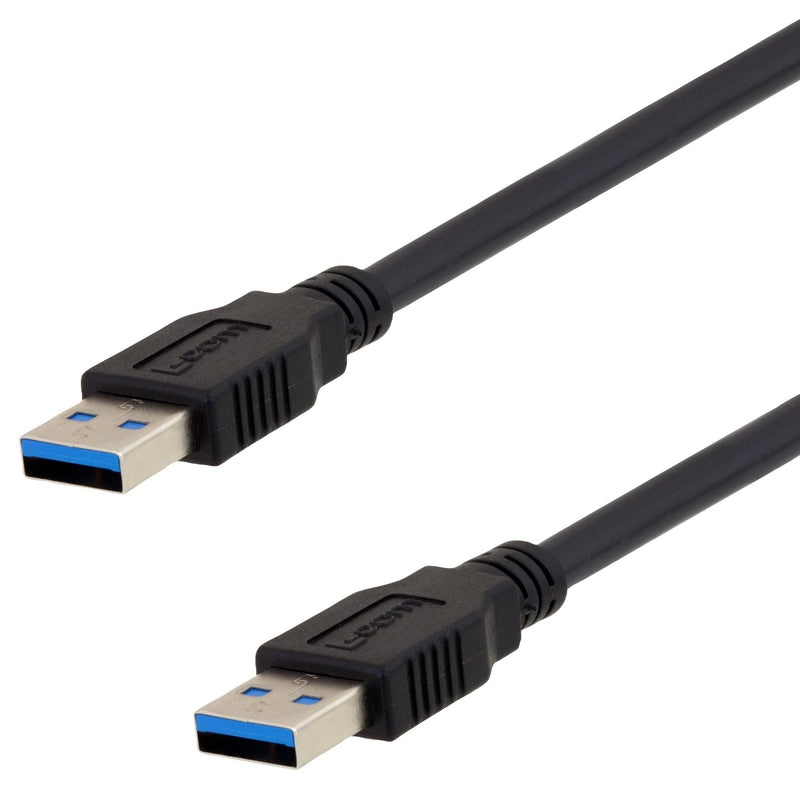 L-COM U3A00007-05M USB Cable, Type A Plug to Type A Plug, 500 mm, 19.7 ", USB 3.0, Black