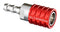 AMPHENOL LTW SQD-02SBBN-PRD001 Liquid Cooling Socket, 1/4" Push Lok, Stainless Steel, Red, Valve, SnapQD Series