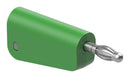 STAUBLI 64.1042-25 Banana Test Connector, 30 VAC, Plug, Cable Mount, 32 A, 60 VDC, Nickel Plated Contacts, Green