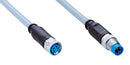 SICK YF8U14-010VA3M8U14 Sensor Cable, A Coded, Grey, M8 Receptacle, M8 Plug, 4 Positions, 1 m, 3.3 ft
