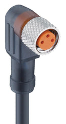 LUMBERG AUTOMATION RKMWV 3-224/5 M Sensor Cable, 3 Pos, 90&deg; M8 Plug, Free End, 3 Positions, 5 m, 16.4 ft, RKMWV Series