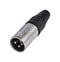 REAN RC3M XLR Connector, 3 Contacts, Plug, Cable Mount, Silver Plated Contacts, Zinc Body