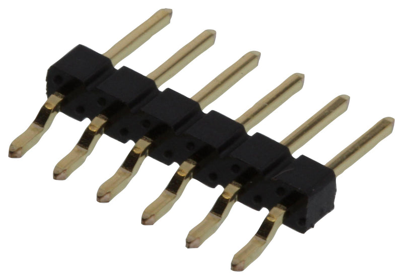 AMPHENOL COMMUNICATIONS SOLUTIONS 10027011-106HLF Pin Header, Board-to-Board, 2.54 mm, 1 Rows, 6 Contacts, Surface Mount Right Angle