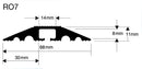 PRO POWER R07 1M BLK Cable Protector, 1 Channel, Rubber, Black, 1 m, 68 mm