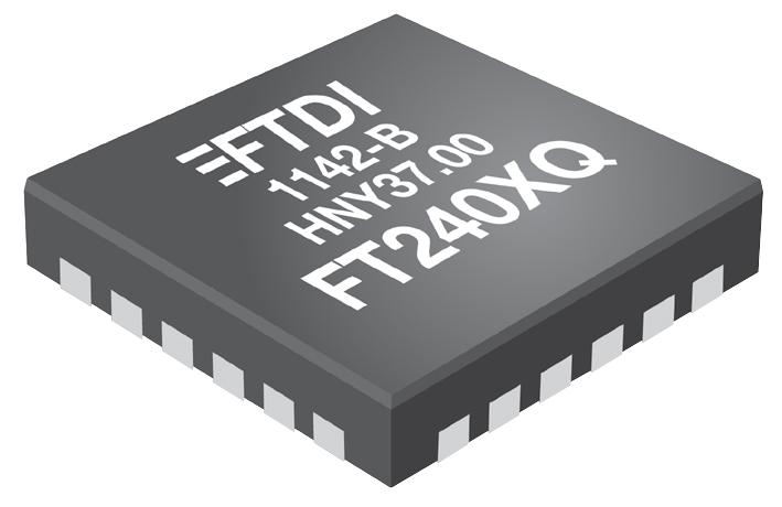 FTDI FT240XQ-T USB Interface, USB-FIFO, USB 2.0, 2.97 V, 5.5 V, QFN, 24 Pins