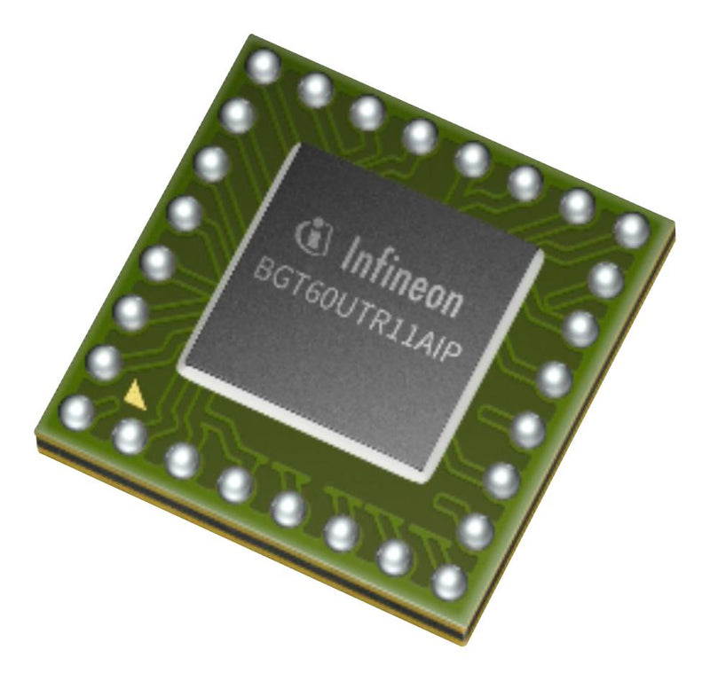 INFINEON BGT60UTR11AIPXUMA1 Radar Sensor, 15 m, 57.4 GHz to 63 GHz, 1.8V, 1 Tx Antenna, 1 Rx Antenna, -20 &deg;C to 70 &deg;C, VF2BGA-28