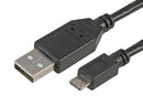 STELLAR LABS COMPUTER PLUS 83-16410. USB Cable, Type A Plug to Micro Type B Plug, 152.4 mm, 6 ", USB 2.0, Black