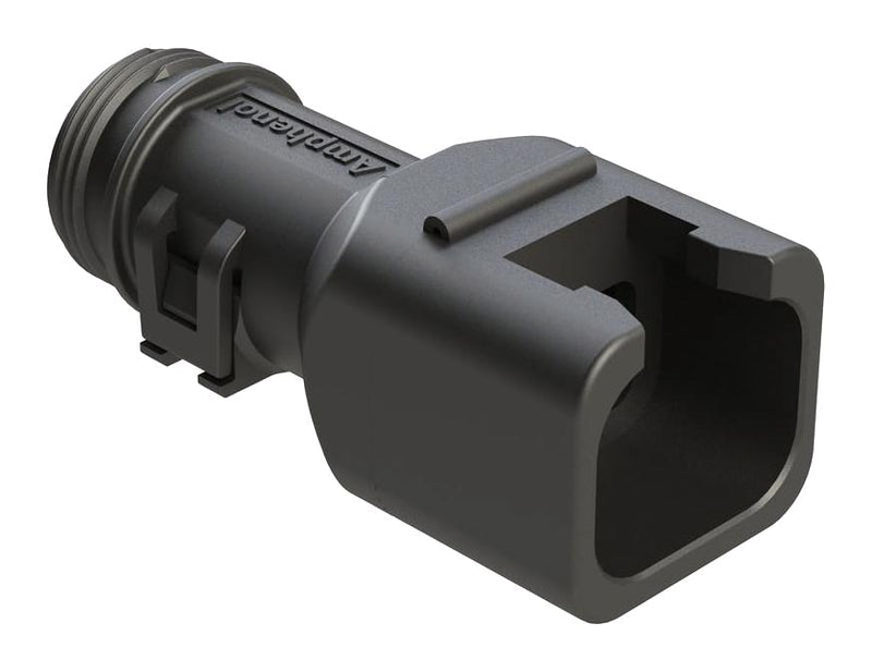 AMPHENOL SINE/TUCHEL ATBS-263-0405 BACKSHELL, PLUG CONN, 4POS, 180DEG, BLK