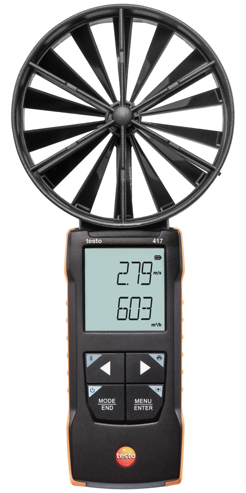 TESTO 0563 0417 Anemometer, Testo 417, 0.3m/s to 20m/s, -20 &deg;C to 50 &deg;C, 236 mm Testo 417