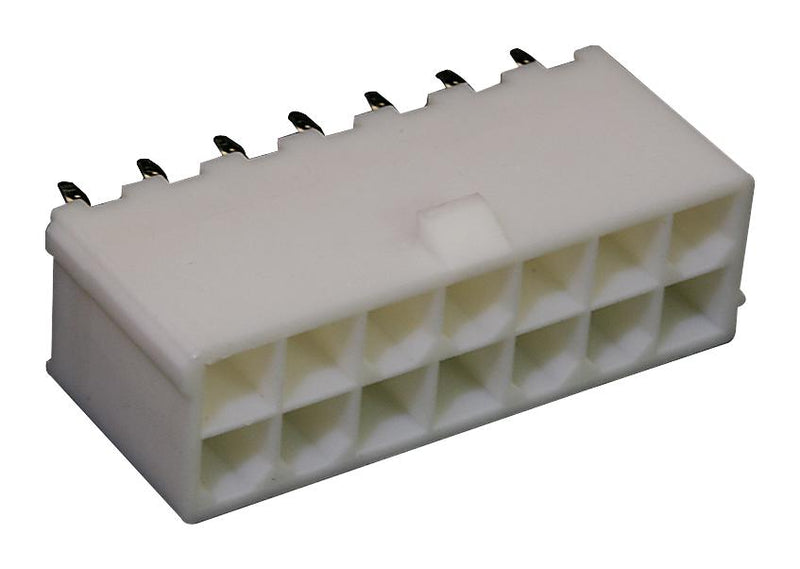 MOLEX 39-31-0140 Pin Header, Power, Wire-to-Board, 4.2 mm, 2 Rows, 14 Contacts, Through Hole Straight