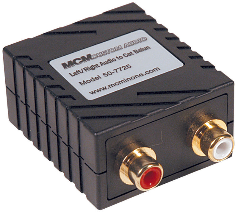 MCM CUSTOM AUDIO 50-7725 AUDIO BALUN, RCA PLUG-RJ45 SHIELD JACK