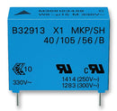 EPCOS B32913B5334K000 Safety Capacitor, Metallized PP, Radial Box - 2 Pin, 0.33 &micro;F, &plusmn; 10%, X2, Through Hole