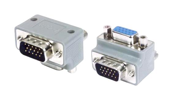 L-COM DG90H15MF3 D Sub Connector Adapter, High Density D Sub, Plug, 15 Ways, High Density D Sub, Receptacle